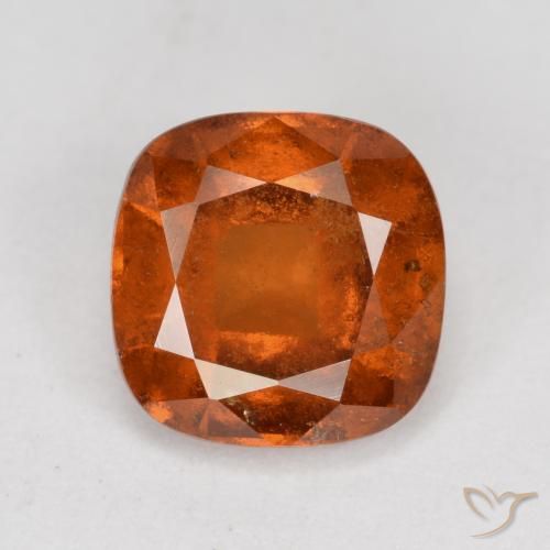 1.89ct 天然 アンバーオレンジ ヘソナイトガーネット, クッション, SI