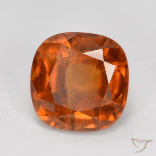2.16ct 天然 アンバーオレンジ ヘソナイトガーネット, クッション, SI