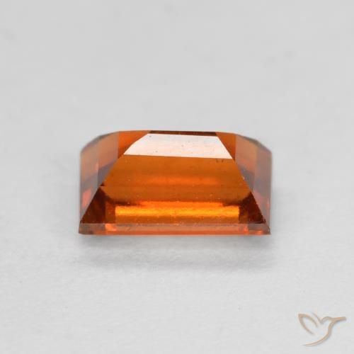 0.87カラットの天然ディープオレンジヘソナイトガーネット、バゲット、VS
