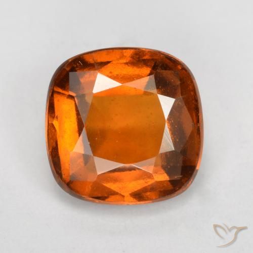 1.67ct 天然 ミディアムオレンジ ヘソナイトガーネット, クッション, VS