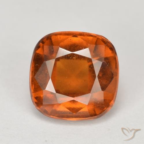 2.21ct 天然 ミディアムダークオレンジ ヘソナイトガーネット, クッション, VS