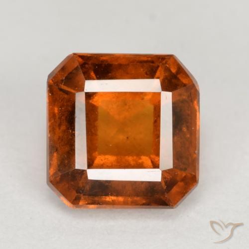 1.32ct 天然 アンバーオレンジ ヘソナイトガーネット, エメラルドカット, VS