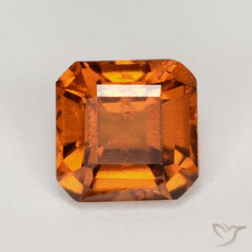 1.33ct 天然 ディープオレンジ ヘソナイトガーネット, エメラルドカット, VS-SI