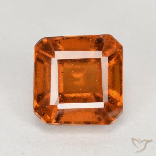 1.69ct 天然 ミディアムダークオレンジ ヘソナイトガーネット, エメラルドカット, VS-SI
