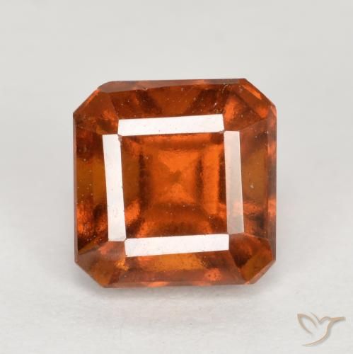 1.51ct 天然 ミディアムダークオレンジ ヘソナイトガーネット, エメラルドカット, VS