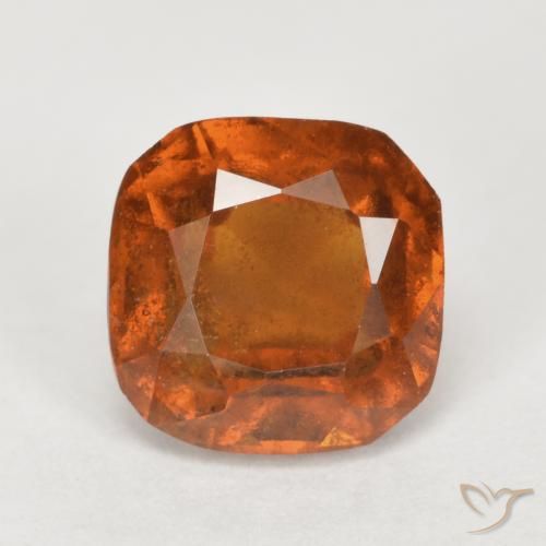 2.41ct 天然 アンバーオレンジ ヘソナイトガーネット, クッション, SI