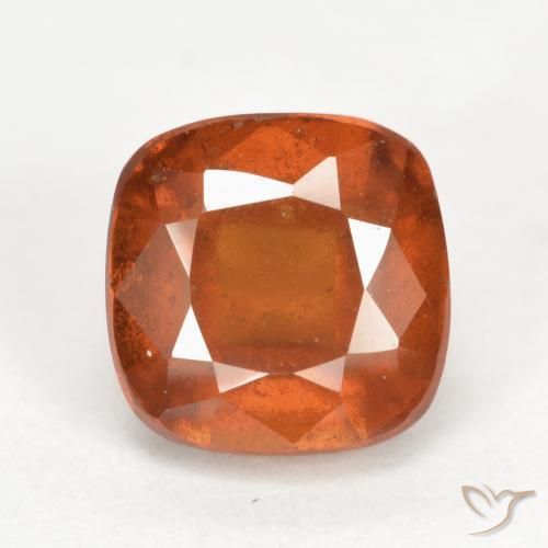 2.60ct 天然 ミディアムダークオレンジ ヘソナイトガーネット, クッション, SI