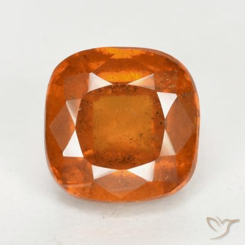 2.55ct 天然 ミディアムオレンジ ヘソナイトガーネット, クッション, VS-SI