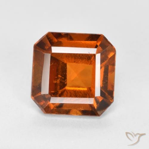 1.65ct 天然 ディープオレンジ ヘソナイトガーネット, エメラルドカット, VS