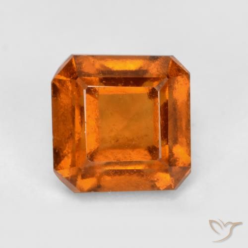 1.51ct 天然 ディープオレンジ ヘソナイトガーネット, エメラルドカット, VS-SI