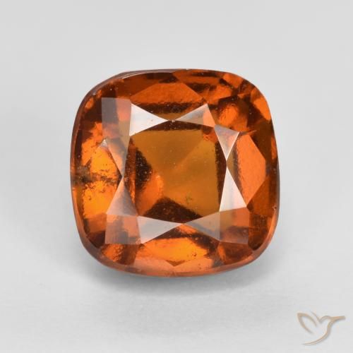 2.46ct 天然 ミディアムダークオレンジ ヘソナイトガーネット, クッション, VS-SI