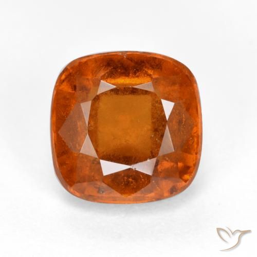2.33ct 天然 アンバーオレンジ ヘソナイトガーネット, クッション, SI