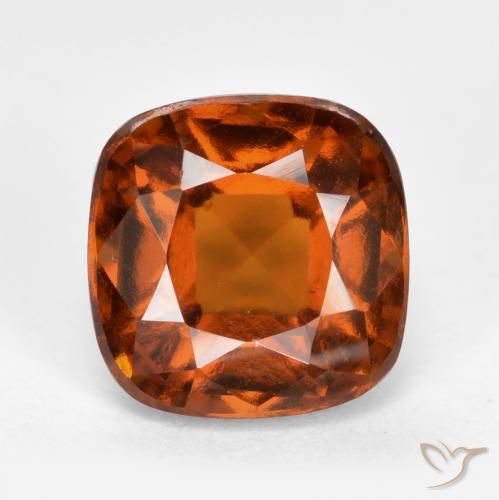 2.36ct 天然 ミディアムオレンジ ヘソナイトガーネット, クッション, VS-SI