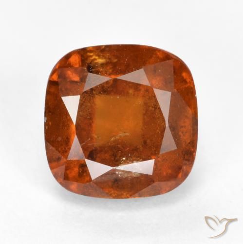 2.40ct 天然 赤みがかったオレンジ ヘソナイトガーネット, クッション, SI
