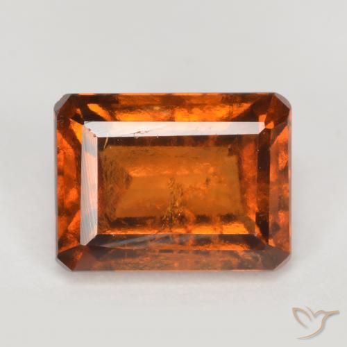 2.16ct 天然 赤みがかったオレンジ ヘソナイトガーネット, エメラルドカット, SI