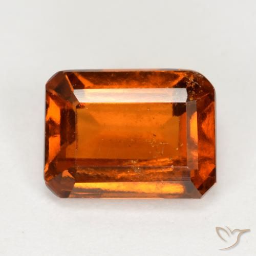 2.06ct 天然 赤みがかったオレンジ ヘソナイトガーネット, エメラルドカット, VS-SI