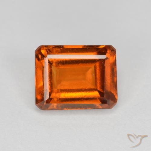 2.21ct 天然 赤みがかったオレンジ ヘソナイトガーネット, エメラルドカット, VS-SI