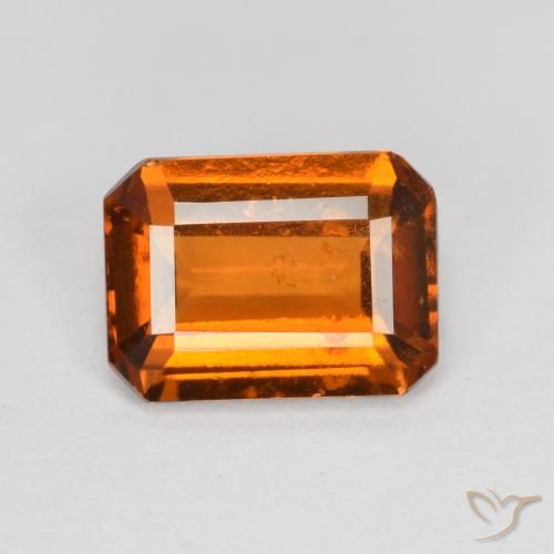 1.92ct 天然 ミディアムオレンジ ヘソナイトガーネット, エメラルドカット, VS-SI