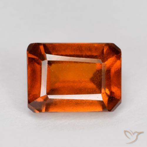 1.57ct 天然 ファイアオレンジ ヘソナイトガーネット, エメラルドカット, VS-SI