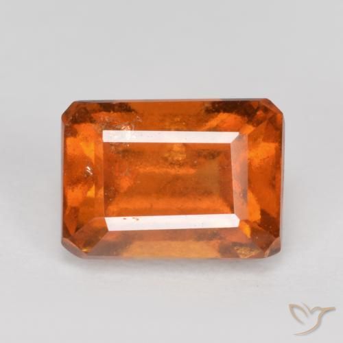 1.76ct 天然 ディープオレンジ ヘソナイトガーネット, エメラルドカット, SI