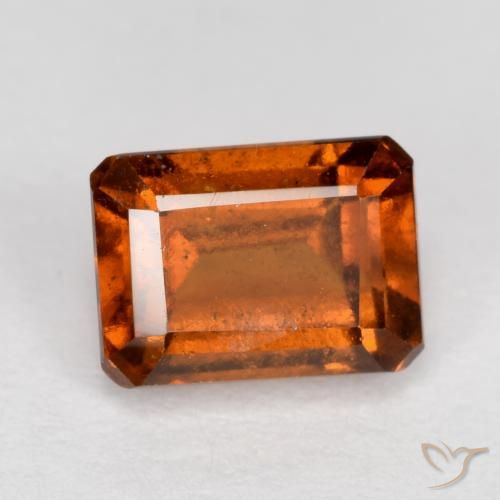 1.65ct 天然 ディープオレンジ ヘソナイトガーネット, エメラルドカット, VS-SI