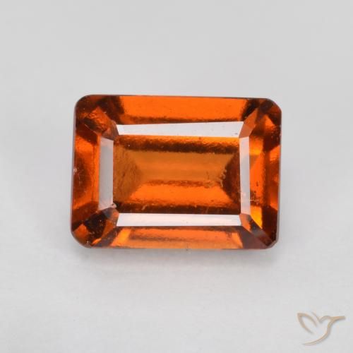 1.47ct 天然 赤みがかったオレンジ ヘソナイトガーネット, エメラルドカット, VS