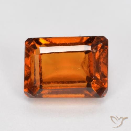 1.62ct 天然 赤みがかったオレンジ ヘソナイトガーネット, エメラルドカット, VS