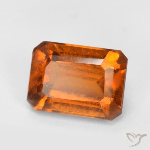 1.40ct 天然 ディープオレンジ ヘソナイトガーネット, エメラルドカット, VS-SI