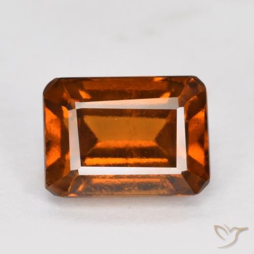 1.50ct 天然 ディープオレンジ ヘソナイトガーネット, エメラルドカット, VVS-VS
