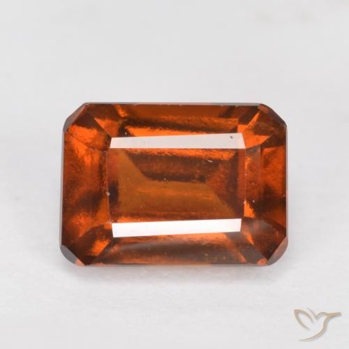1.58ct 天然 ディープオレンジ ヘソナイトガーネット, エメラルドカット, VVS-VS
