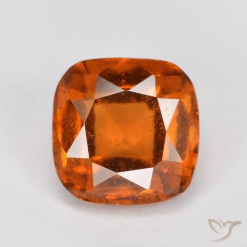 2.05ct 天然 アンバーオレンジ ヘソナイトガーネット, クッション, VS