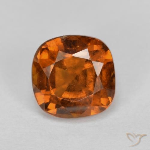1.37ct 天然 アンバーオレンジ ヘソナイトガーネット, クッション, VS-SI