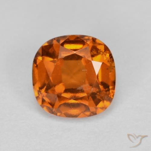 1.26ct 天然 ミディアムダークオレンジ ヘソナイトガーネット, クッション, VS-SI