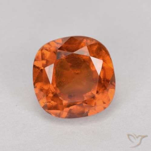 1.63ct 天然 ミディアムオレンジ ヘソナイトガーネット, クッション, VS-SI