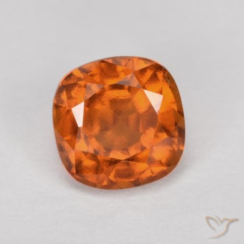 1.44ct 天然 ディープオレンジ ヘソナイトガーネット, クッション, VS-SI