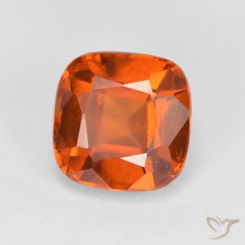 2.18ct 天然 ミディアムオレンジ ヘソナイトガーネット, クッション, VVS-VS