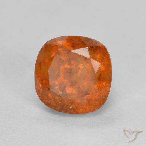 1.00ct 天然 ディープオレンジ ヘソナイトガーネット, クッション, SI