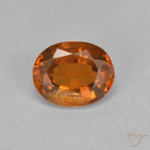 1.64ct 天然 ディープオレンジ ヘソナイトガーネット, 楕円形, VS-SI