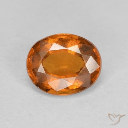 1.77ct 天然 黄色がかったオレンジ ヘソナイトガーネット, 楕円形, VS-SI