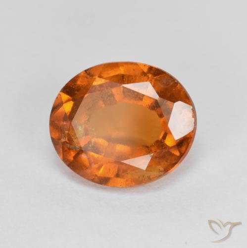 2.09ct 天然 ミディアムダークオレンジ ヘソナイトガーネット, 楕円形, VS-SI