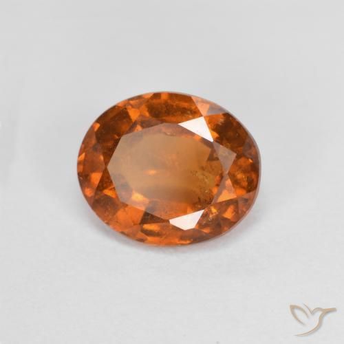 1.56ct 天然 ディープオレンジ ヘソナイトガーネット, 楕円形, VS-SI