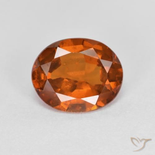 2.00ct 天然 ミディアムダークオレンジ ヘソナイトガーネット, 楕円形, VS-SI