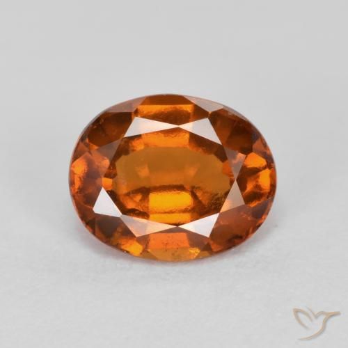 1.76ct 天然 アンバーオレンジ ヘソナイトガーネット, 楕円形, VS-SI