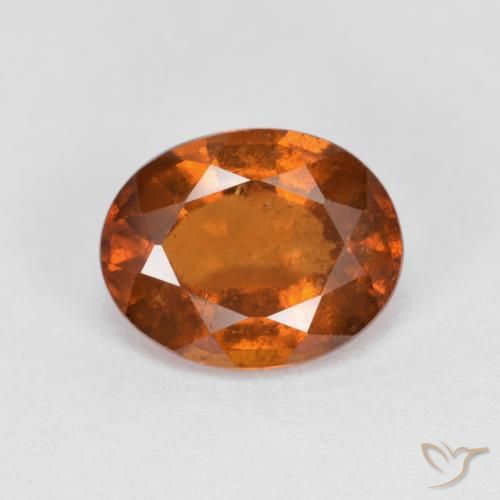 2.06ct 天然 アンバーオレンジ ヘソナイトガーネット, 楕円形, VS-SI