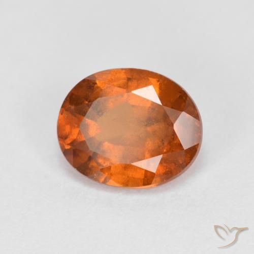 1.59ct 天然 ミディアムダークオレンジ ヘソナイトガーネット, 楕円形, VS-SI