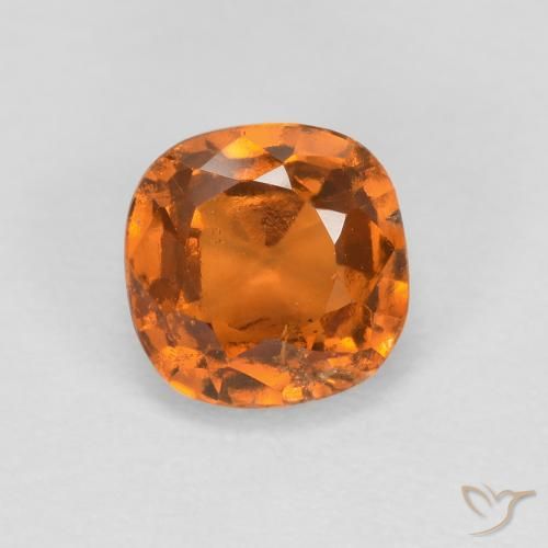 0.93ct 天然 ミディアムオレンジ ヘソナイトガーネット, クッション, SI