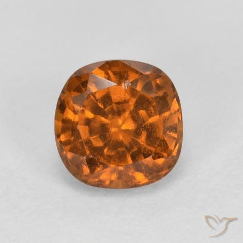 0.90ct 天然 ディープオレンジ ヘソナイトガーネット, クッション, SI