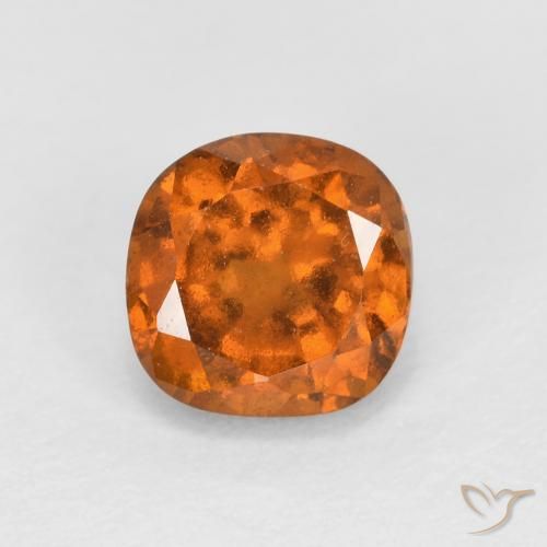 0.87ct 天然 ミディアムダークオレンジ ヘソナイトガーネット, クッション, SI