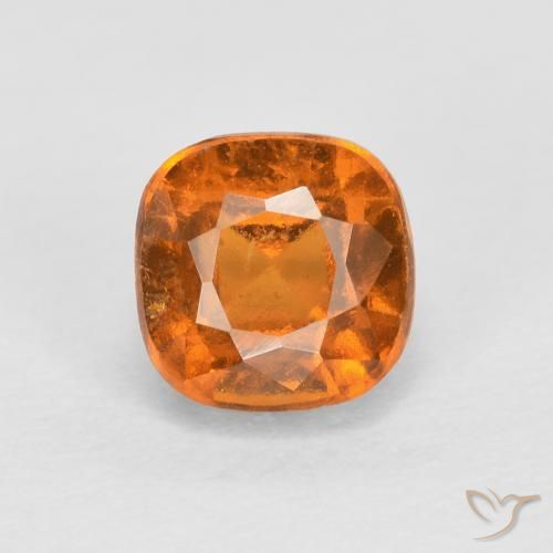 1.02ct 天然 ミディアムオレンジ ヘソナイトガーネット, クッション, SI