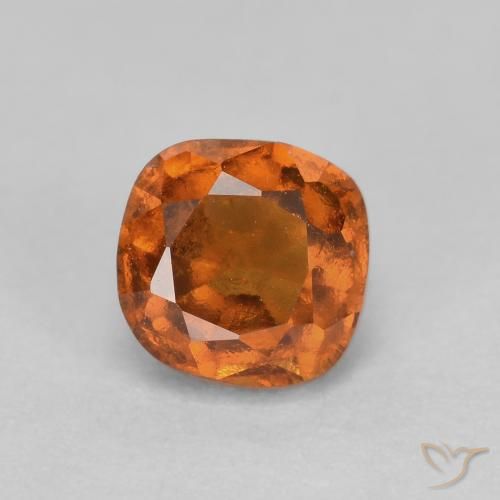 1.05ct 天然 ミディアムダークオレンジ ヘソナイトガーネット, クッション, SI